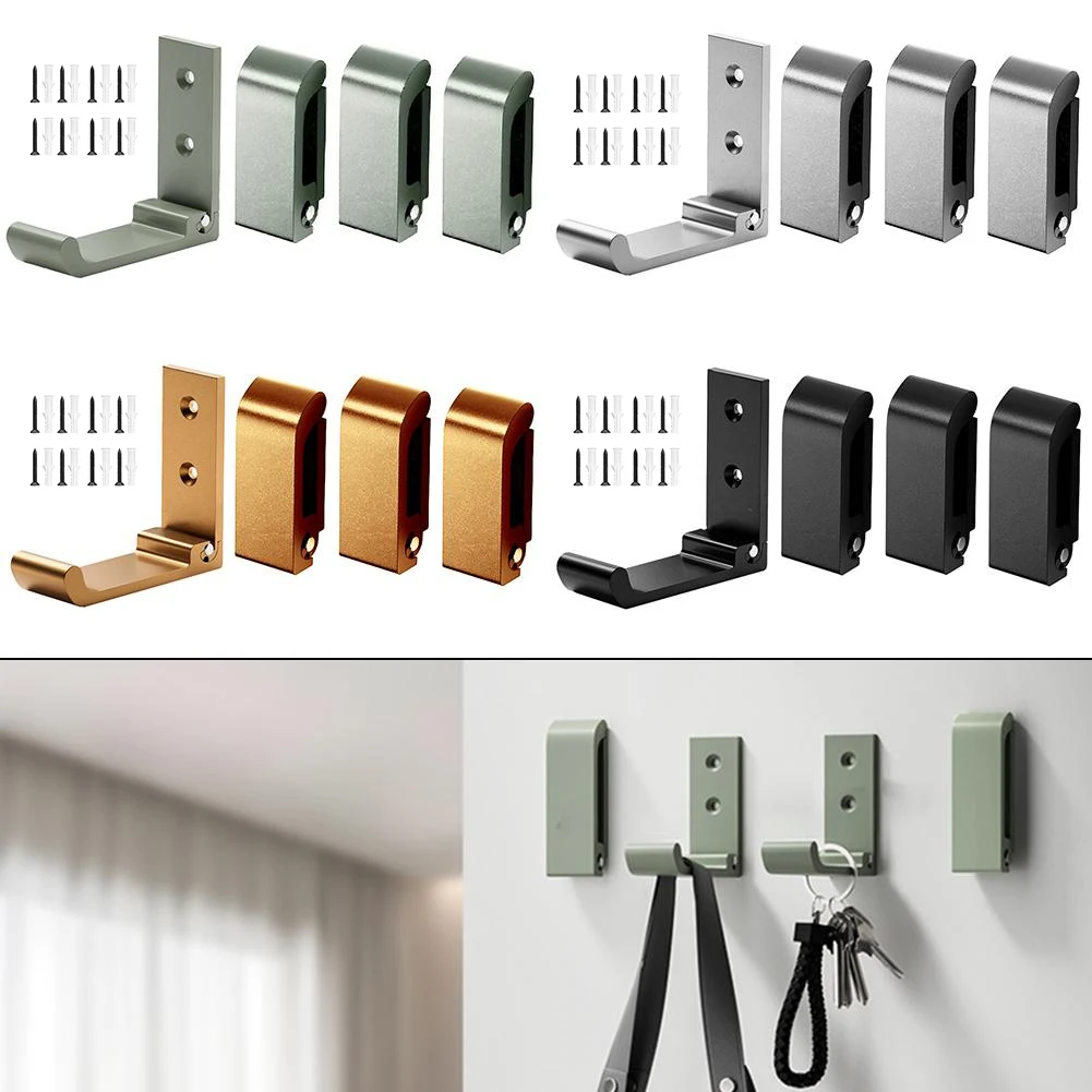 Organize Your Home with These 4PCS Foldable Hooks Made from Waterproof Aluminum Alloy Material Suitable for All Uses