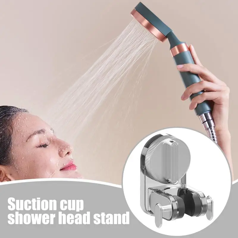 

Shower Head Holder Suction Shower Wand Holder Wall Mount No Drilling Showerhead Support Bracket For Bathroom RV Travel