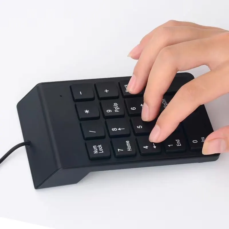 USB لوحة المفاتيح الرقمية سلك Numpad الرقمية 19 مفتاح لوحة المفاتيح الصغيرة للكمبيوتر المحمول الكمبيوتر المحمول أقراص المحاسبة رقم الوسادة الأسهم البنك