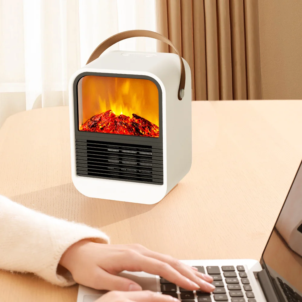 2023 New Launched Portable Mini Heater Desktop Underfloor Electric Heaters with Simulated Charcoal Fire Fast Heating in 3s