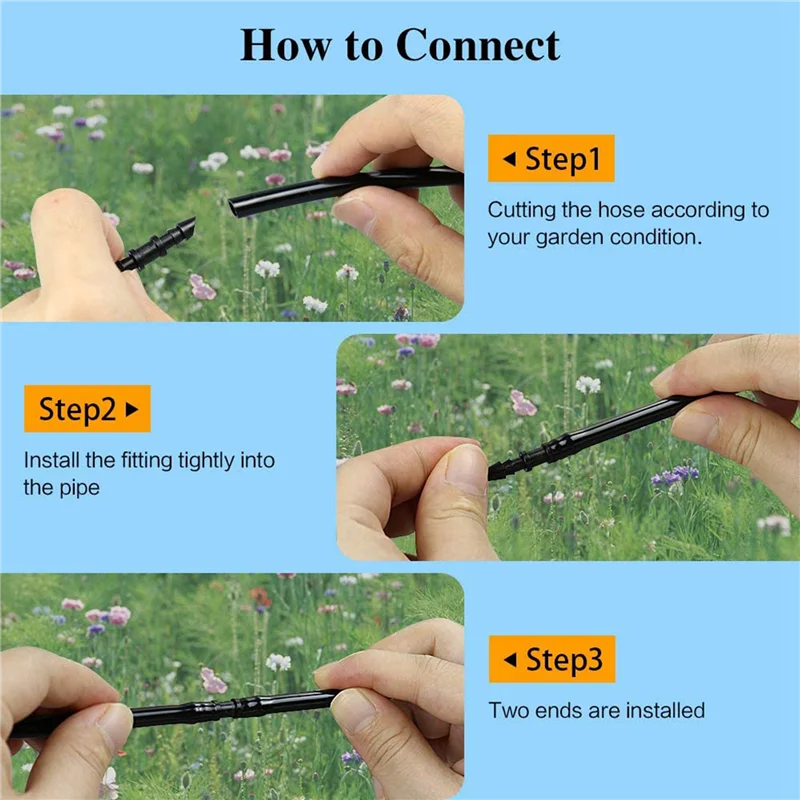 A50I 280 حزمة الري بالتنقيط العالمي 1/4 بوصة تركيب اقتران الشائكة، موصلات شائكة لأنابيب التنقيط 1/4 بوصة #2