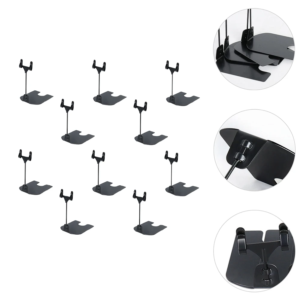 10pcs Tag Clip Display Card Price Holder Advertising Label Stand Desk Sign Iron Material Double Clip Stable Base