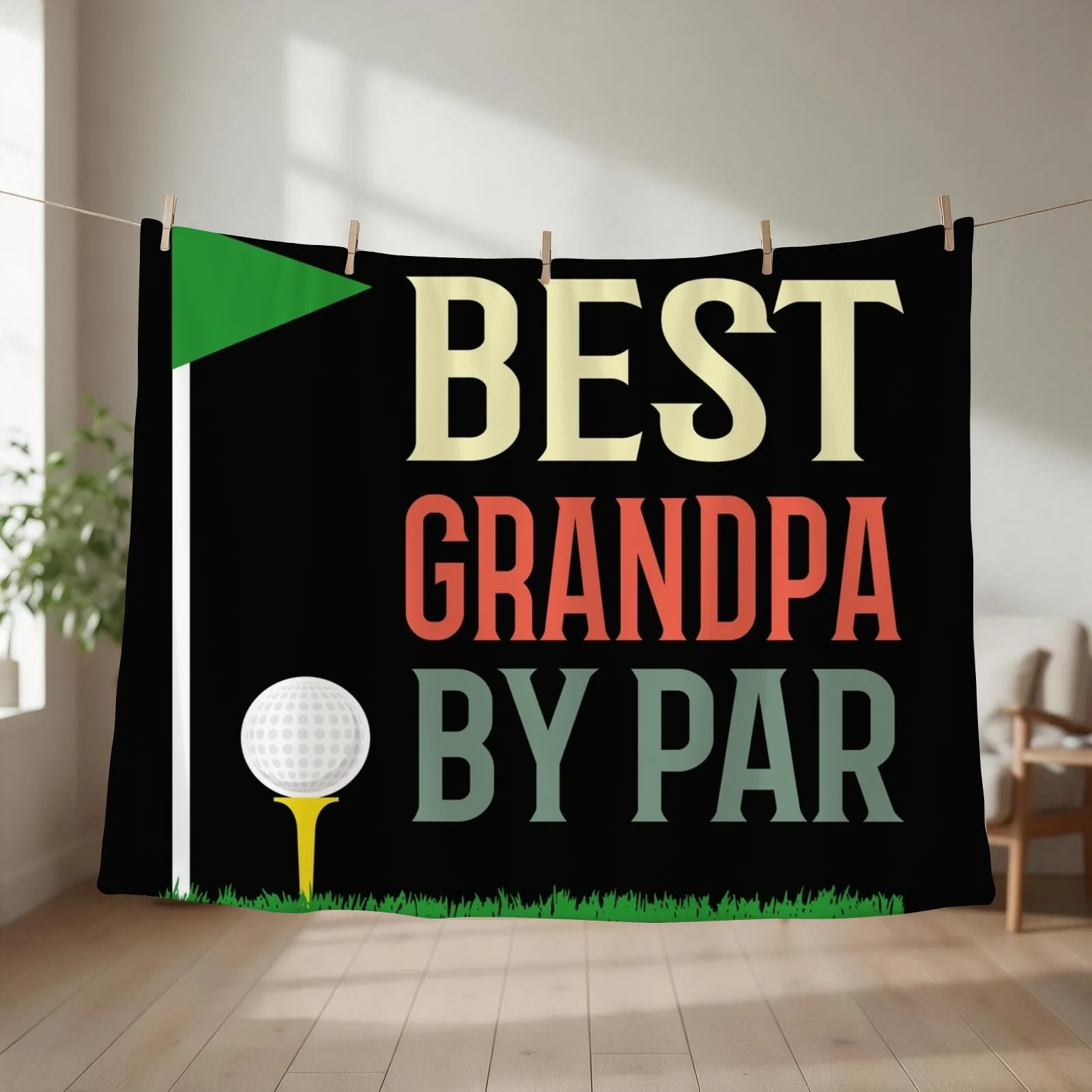 Best Grandpa By Par Throw Blanket couch cozy soft plush fuzzy picnic outdoor blanket
