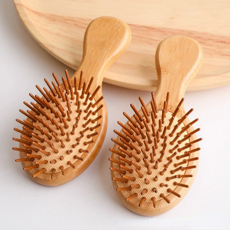 

Mini Hair Comb Eco-friendly Wooden Portable Air Cushion Cute Airbag Anti Static Wide Round Head Tooth Massage Combs Hair Brush