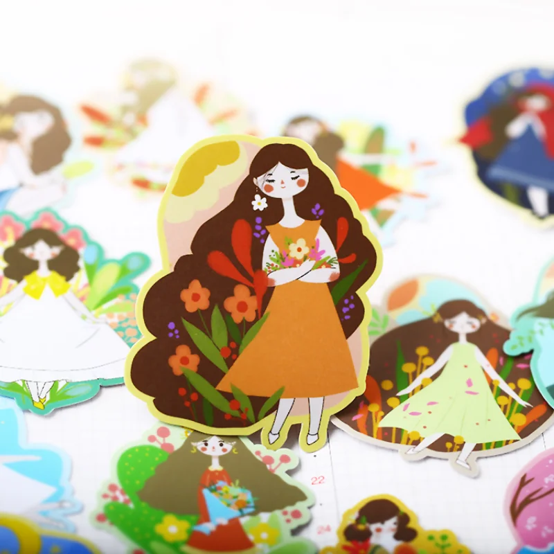 

20pcs/pack Japanese Handbook Stickers Cute Cartoon Decoration Translucent Literature And Art Little Fresh Material Sweet Girl