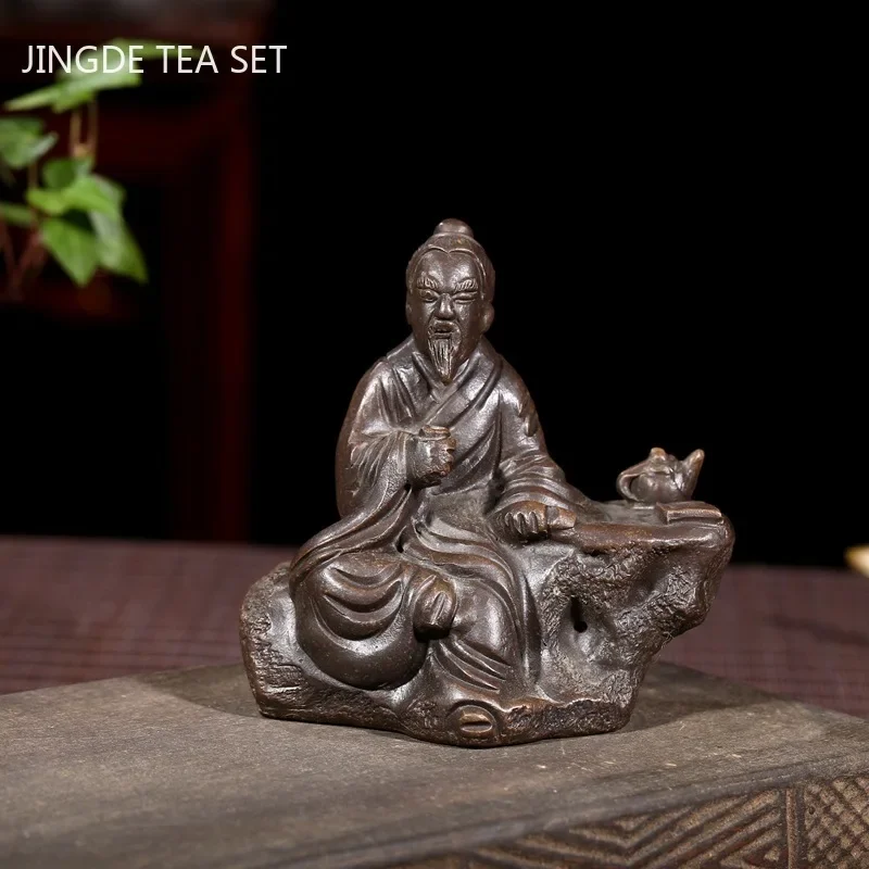 Chinese Tea Table Handmade Sculpture Decoration Yixing Purple Clay Tea Pet Ornaments Tea Art Decor Crafts Custom Teaware Gifts