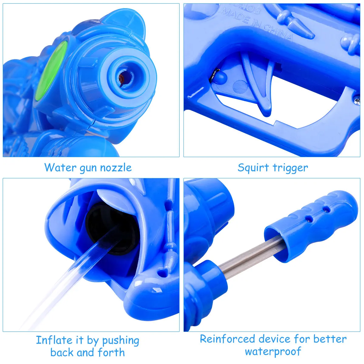 

3Pcs 33Cm Powerful Pump Water Gun Set Leak Proof Long Distance Ergonomic Grip Summer Outdoor Water Play for Kids
