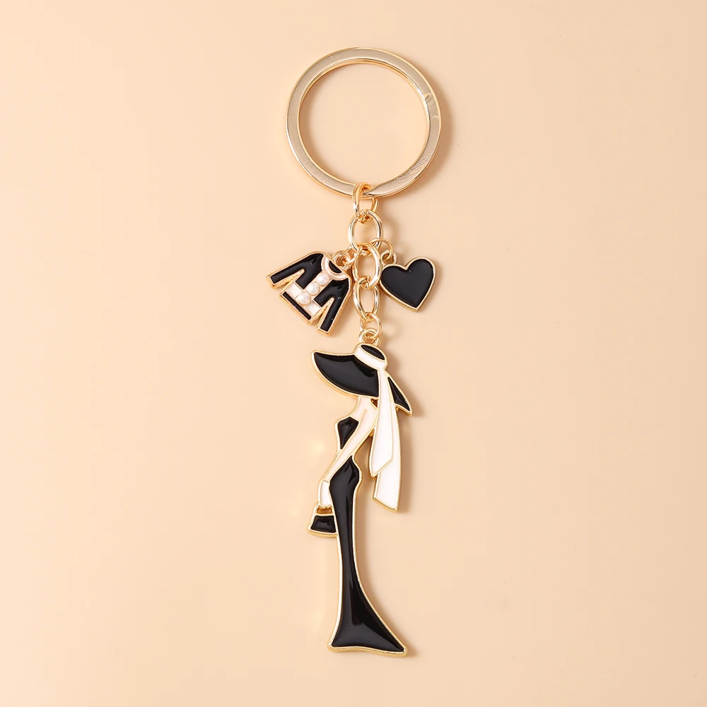Aihua Modischer Eleganter Damen-Schlüsselanhänger, Emaille-Hut-Taschen-Schlüsselring für Mädchen, Tolles Geschenk, Rucksack-Taschenanhänger, Handgefertigter Schmuck – Detail 14