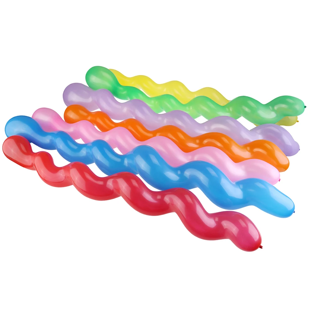 

100 Pcs Spiral Balloon Mix Color Balloons Party Long for Kids Playing Latex Impeccable Craftsmanship
