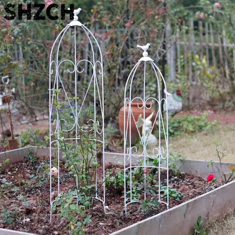 european-style-trellis-climbing-plant-support-for-clematis-roses-decorative-bird-cage-flower-rack-multi-functional-plant-cages