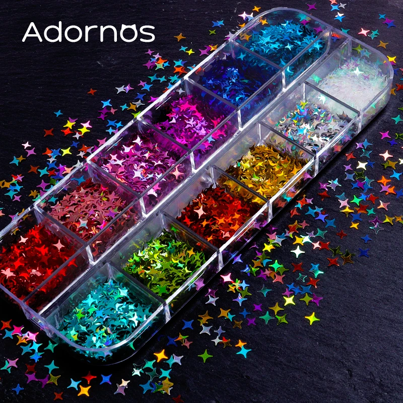 Hars Vulling Accessoires Holografische Glitter Vlokken Sterren Vorm Hars Pailletten Voor Epoxy Siliconen Mal Filler Shaker Diy Sleutelhanger