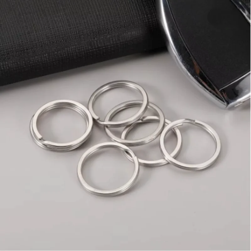 5-Piece Key Ring Connector Accessories DIY Key Chain Making 15/20/25/28/30/35mm Round Bezel Accessories Split Ring Connector