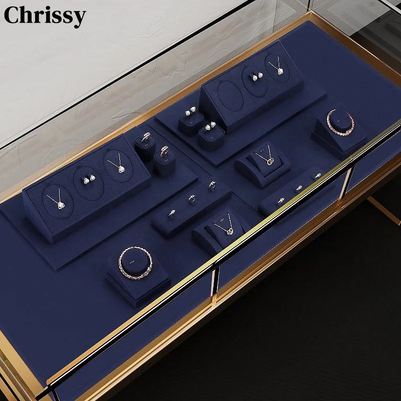 

Dark Blue Jewelry Rack Light Luxury Ring Necklace Bracelet Decoration Bracelet Watch Display Table Jewelry Display Props
