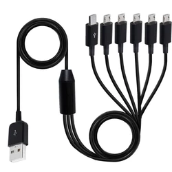 USB 2.0 Type A Male to Micro USB Male 1 to 6 Splitter Cable Data