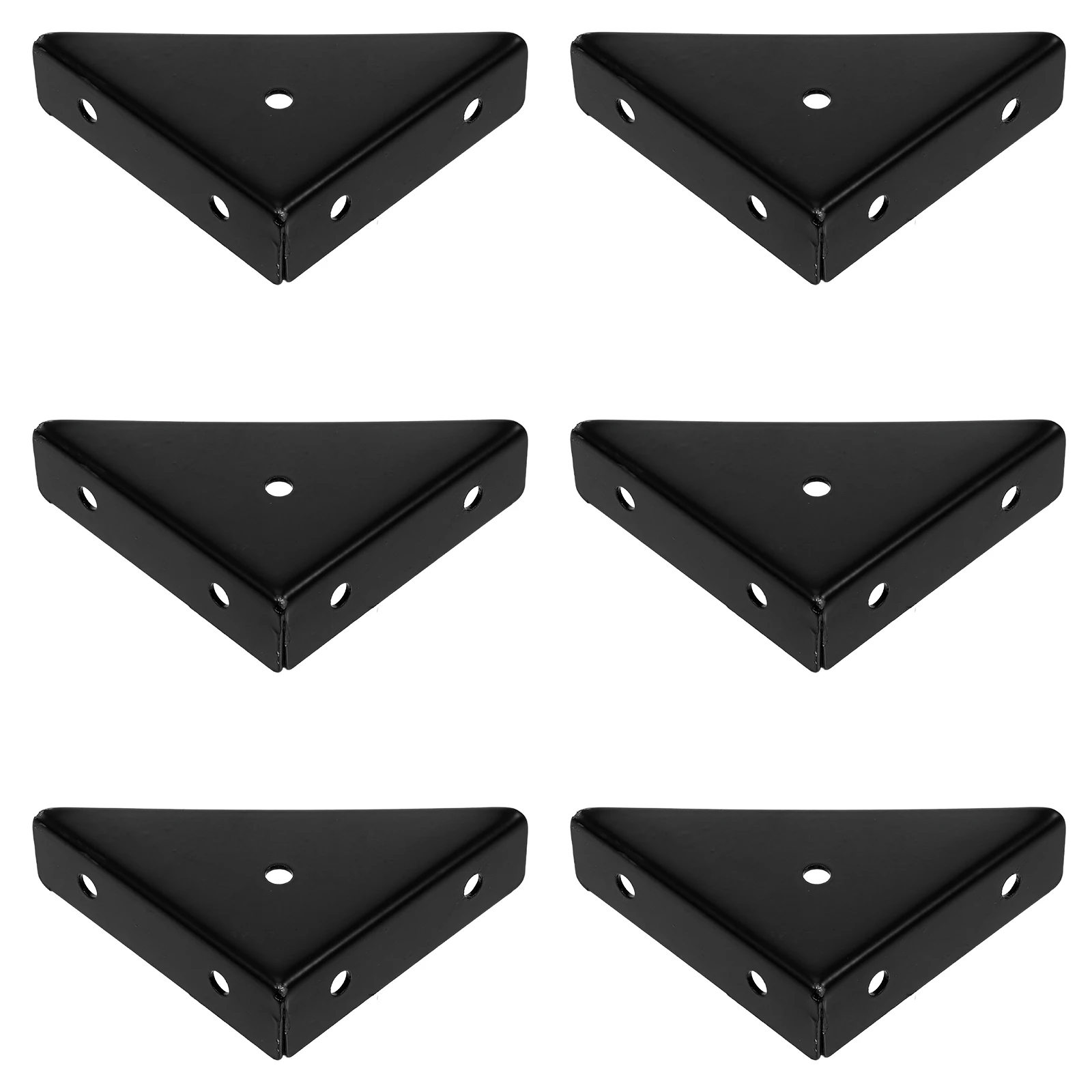 

6pcs Black Heavy Duty Bed Corner Brackets Reinforcement Hardware Metal Furniture Connectors Angle Shelf Braces Sturdy Easy