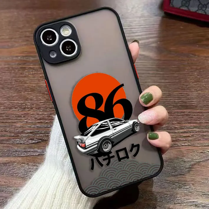 I-Iniziale D AE86 Fanale posteriore Veicolo Opaco Cassa Del Telefono Per Redmi NOTE 14 13 12 12S 11 11T 11S 10 10S 9T 9 9S 10X PRO PLUS TPU Caso