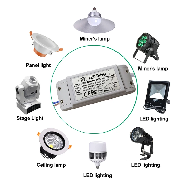 High PF Isolated 10-18x3W 650mA LED Driver 12x3W 14x3W 15x3W 16x3W 18x3W 30W 40W DC30-60V High Power LED Powr Supply For LED Lig