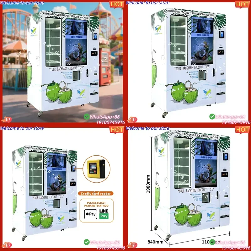 CECertificate VFresh New Arrival Professional Unmanned Machine for Mall Fresh Coconut Vending Machine