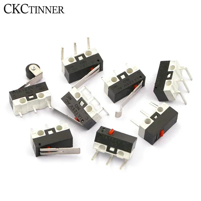 Microinterruptor de 3 pines, 10 piezas, botón de ratón, Interruptor táctil, mango de rueda de trípode, 1A, 125VAC