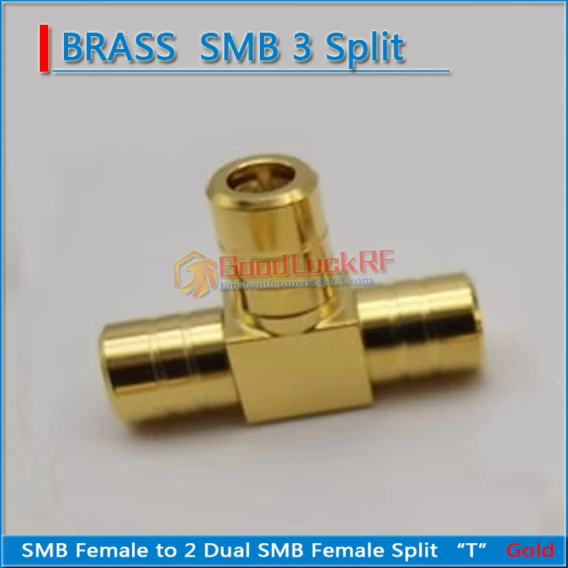 High-quality 3 SMB Female to 2 dual SMB Female 3 three split type T SMB Female to SMB Female Gold RF Connector Adapter low loss