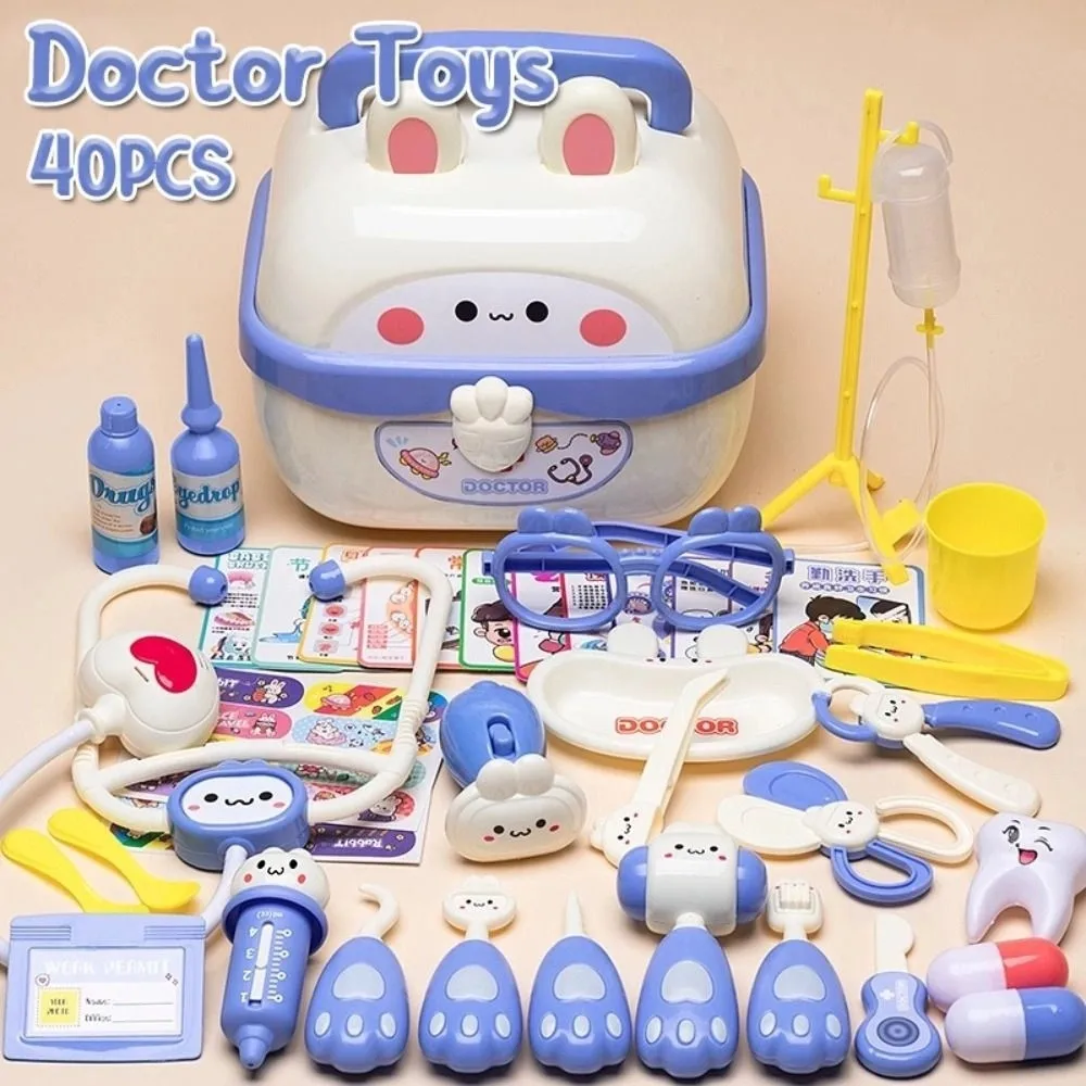 محاكاة صندوق طبيب الأسنان مجموعة لعب الأدوار التظاهري للطبيب لعبة تعليمية ألعاب لعب الأدوار سماعة الطبيب مجموعة اللعب التظاهري #4