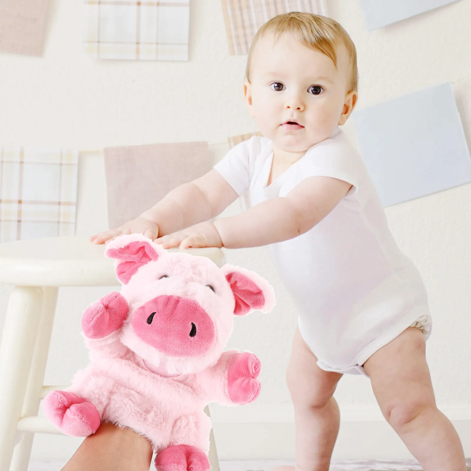 

Интерактивная кукла-перчатка в виде свиньи с подвижной мордой для рассказывания историй и ролевых игр, мультяшная кукла-животное