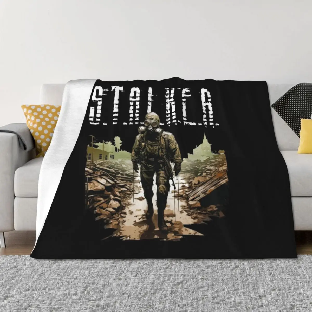 

Stalker Game Art Stalker 2 FPS Video Game Throw Blanket Designers blankets and throws wednesday Luxury Designer Blankets