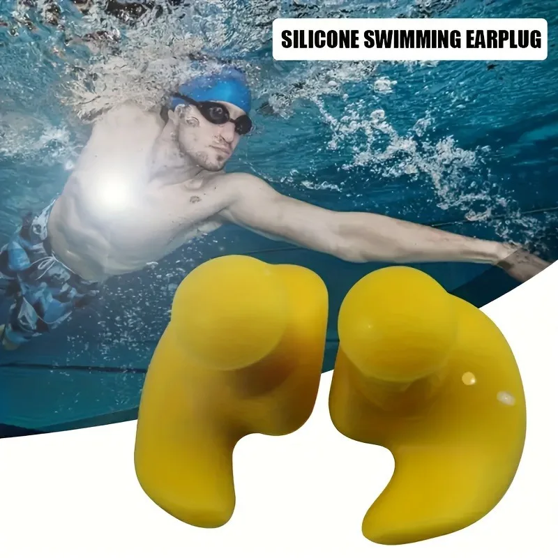 1 Pair Waterproof Soft Earplugs Silicone Portable Ear Plugs Swimming Accessories Durable Earplugs Classic Delicate Texture