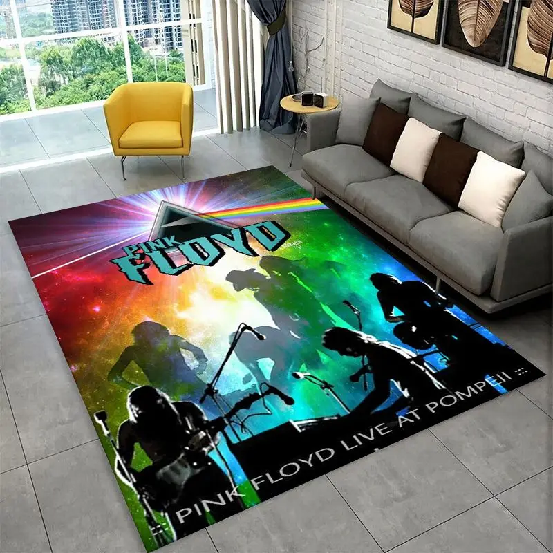 Music Pink F-Floyd Rock Band Non-Slip Area Rug for Living Room,Bedroom,Playroom,Soft Carpet Floor Mat Home Decor Rug  Room