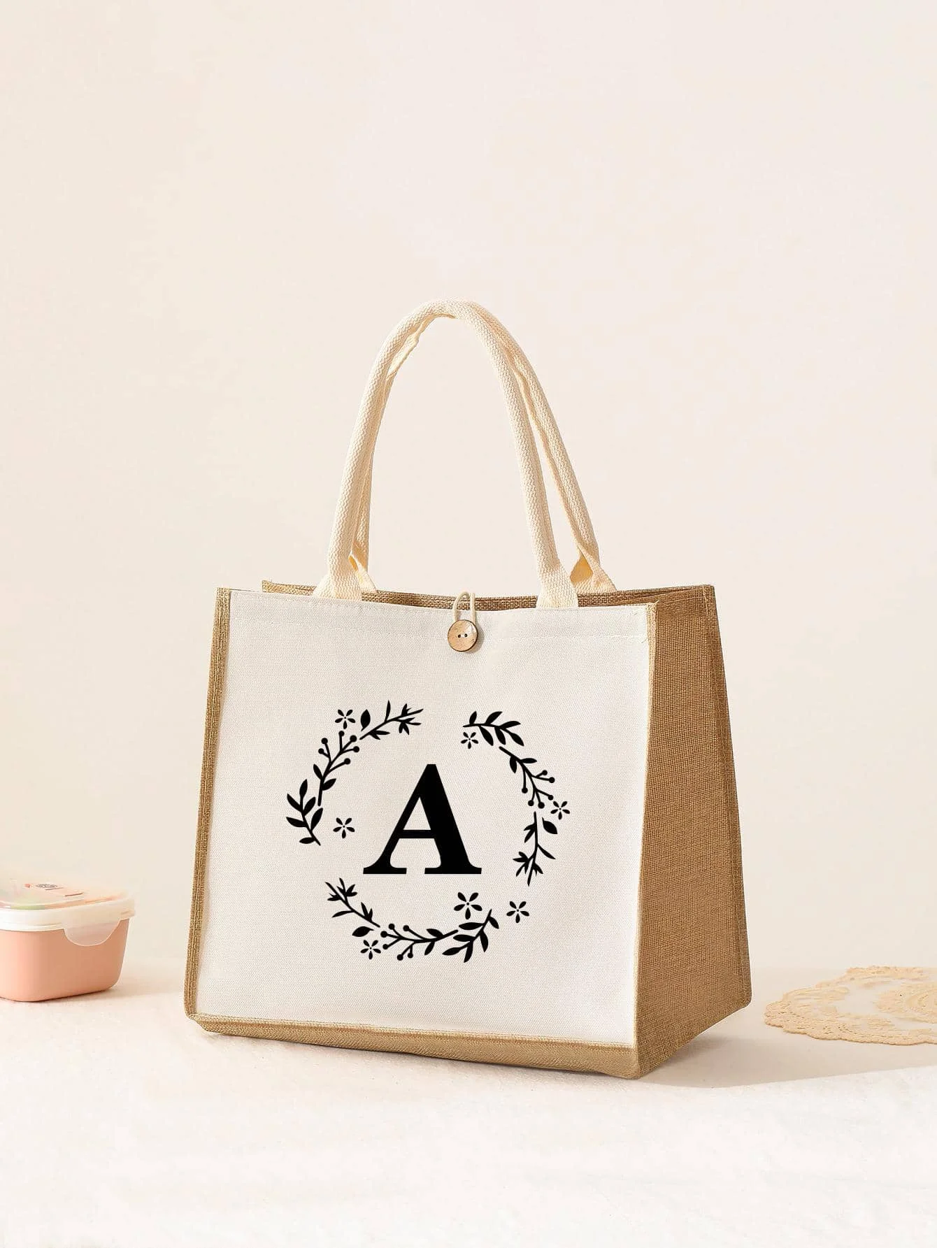 Simple Student thickened canvas bag Fashion canvas tote Commuter Tote Bag Alphabet All-in-one shoulder bag