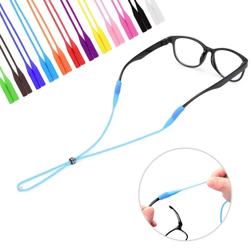 1/4 Stück Bonbonfarbene Elastische Silikon-Brillenbänder Sonnenbrillenkette Sport-Rutschfeste Schnur Brillenband Kordelhalter