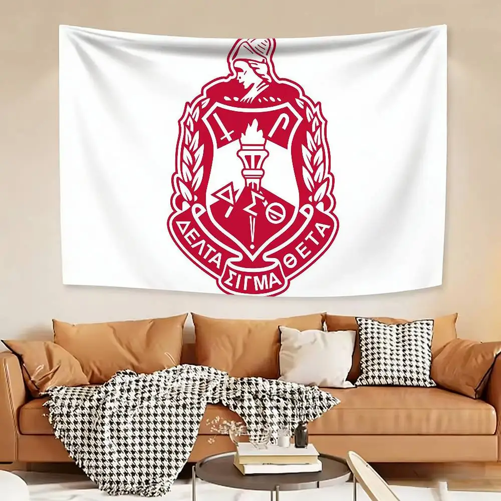 D-Delta Sigma Theta Flags Wall Hanging Background Art Banner for Bedroom Home Outdoor Decor