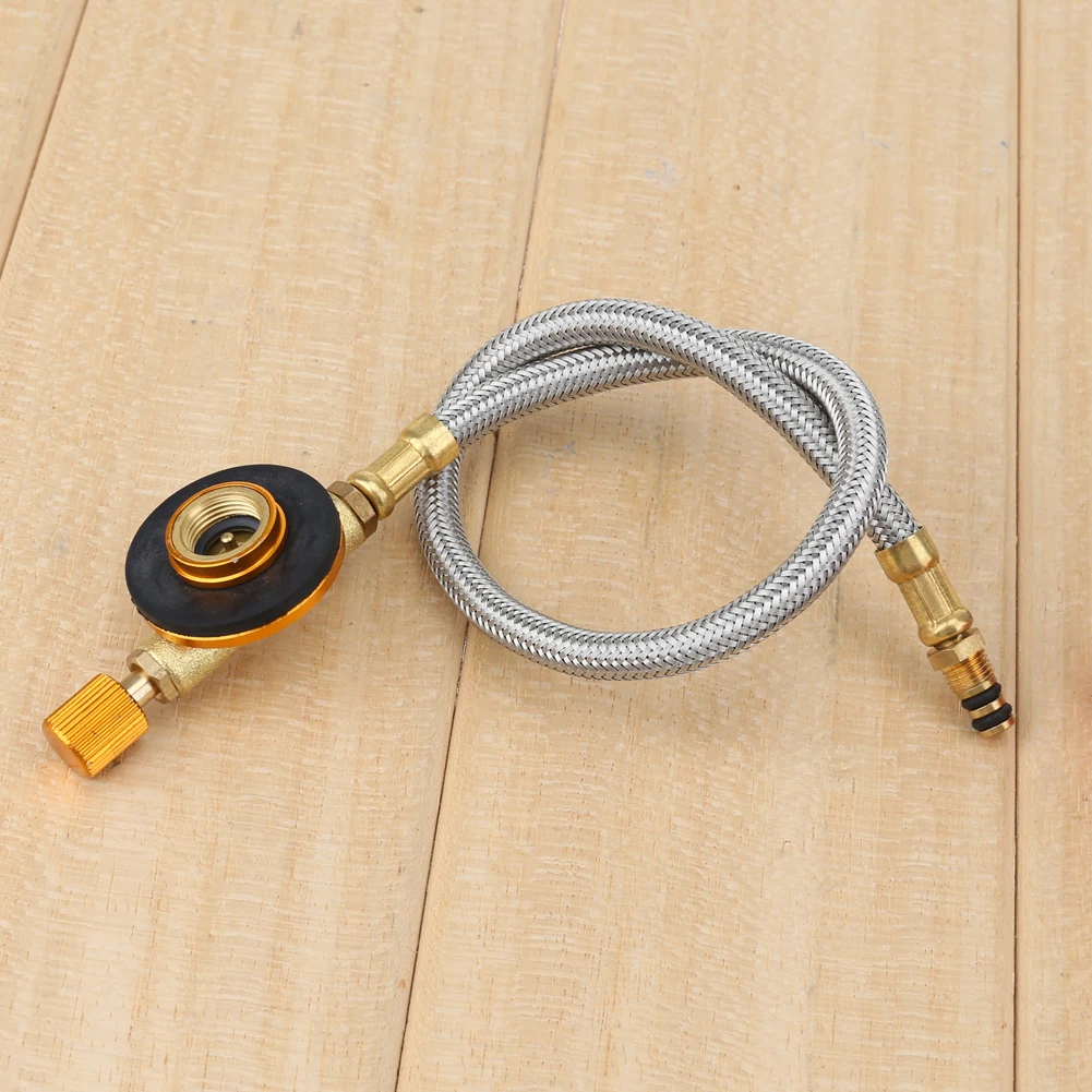 Gas Stove Head Valve Adapter Stainless Steel Camping Gas Furnace Converter Replacement Flexible  for Outdoor Camping