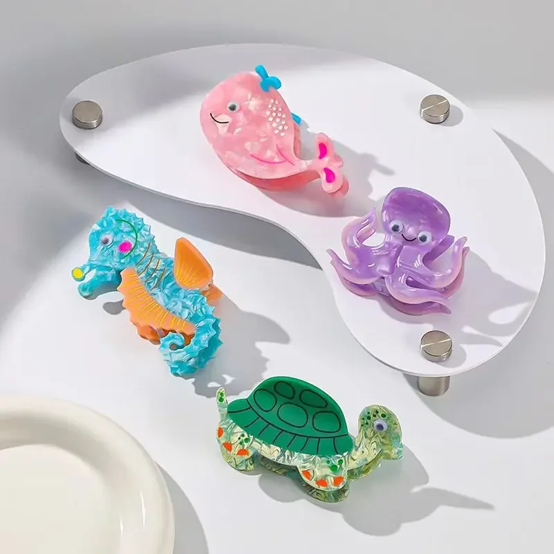 

YHJ New Ocean Series Animal Hair Claw Cute Turtles Whales Shark Clip Unique Creations Hair Accessories for Women Girls