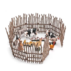 Simulation Animals Farm Poultry Fence Models Sand Table Pasture Zoo Figurine Captive Fence Wild Wolf Guardrail Panel Gates Decor
