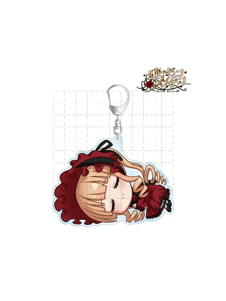 Game Keychain Doll Anime Shin ku kirakishou Hinaichigo Suiseiseki Acrylic Keyring Pendant for Gift