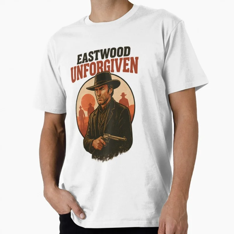 

Eastwood Unforgiven 80s retro western movie Vintage cowboy film gift t shirt Large size Tops 100% cotton worn print Clothes
