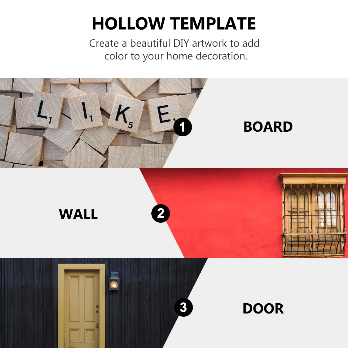 

6Pcs Hollowed Keyhole Welcome Sign Stencils Plastic Template for Wood Porch Door Reusable Painting Stencils DIY Decoration