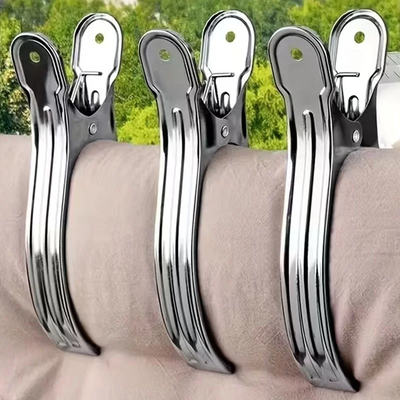 Pinzas de metal para ropa, clips de acero inoxidable para toallas de piscina, edredones, mantas, abrazaderas para invernadero de jardín, pinzas de almacenamiento para ropa.