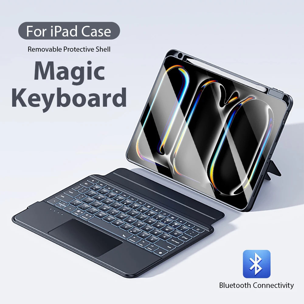 Magic Keyboard Case For Ipad Pro 13 11 12.9 10 9 9th 10th Generation 10.9 Air 5 4 3 M4 M2 Mini 6 2024 7 8th 10.2 Magnetic Cover