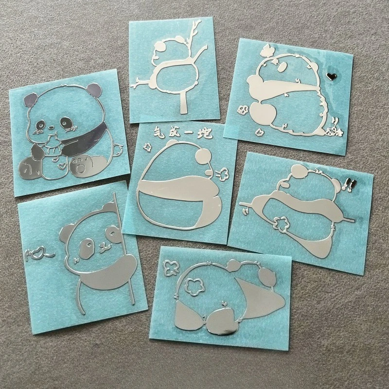 10PCS Cute cartoon giant panda 3D metal stickers for mobile phones, computers and laptops 3d sticker