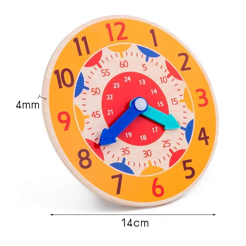 Horloge en bois Montessori pour enfants, jouets d'heure, minutes, secondes, Cognition, horloges colorées, jouets pour enfants d'âge préscolaire, outils pédagogiques