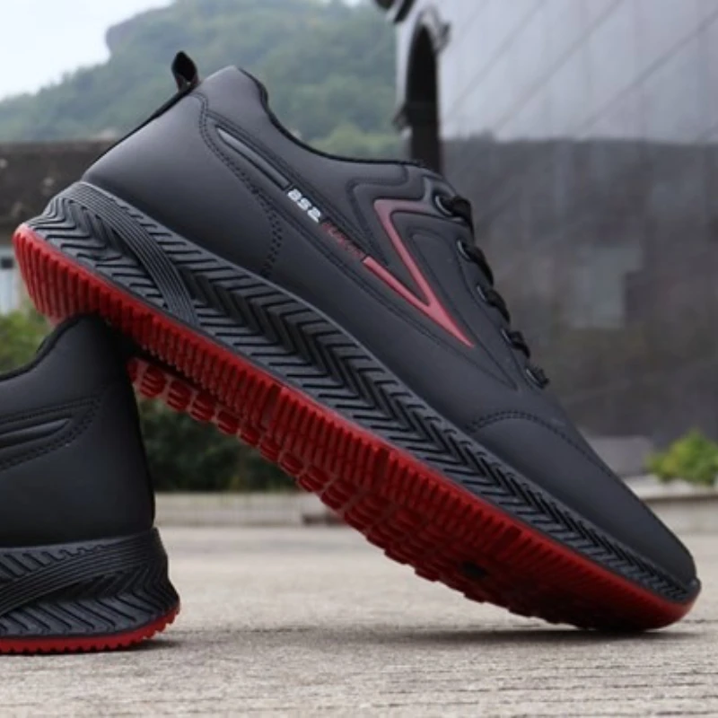 Chaussures pour hommes chaussures décontractées en cuir de haute qualité à lacets chaussure vulcanisée à semelle épaisse nouvelles chaussures de course de Sport hommes chaussures d'entraînement Tenis