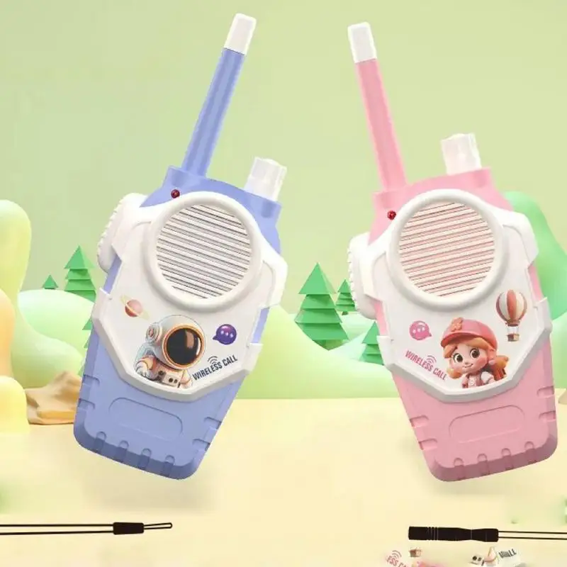 Crianças walkie talkies brinquedos para meninos 2 pacote de jogos de acampamento ao ar livre brinquedo de longo alcance ao ar livre quintal brinquedo com cordão para crianças adultos