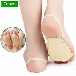 Tcare 1Pair Thicken Women S No Show Socks Half Socks Toe Cover Invisible Non-Skid Sole Forefoot Pads Liner Pads