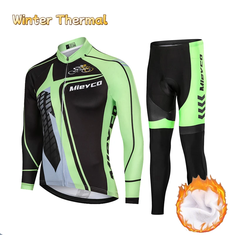 

Мужской зимний комплект велосипедного трикотажа MTB, велосипедная одежда для велосипеда, спортивная одежда, термофлисовая одежда Maillot Ropa Ciclismo Invierno