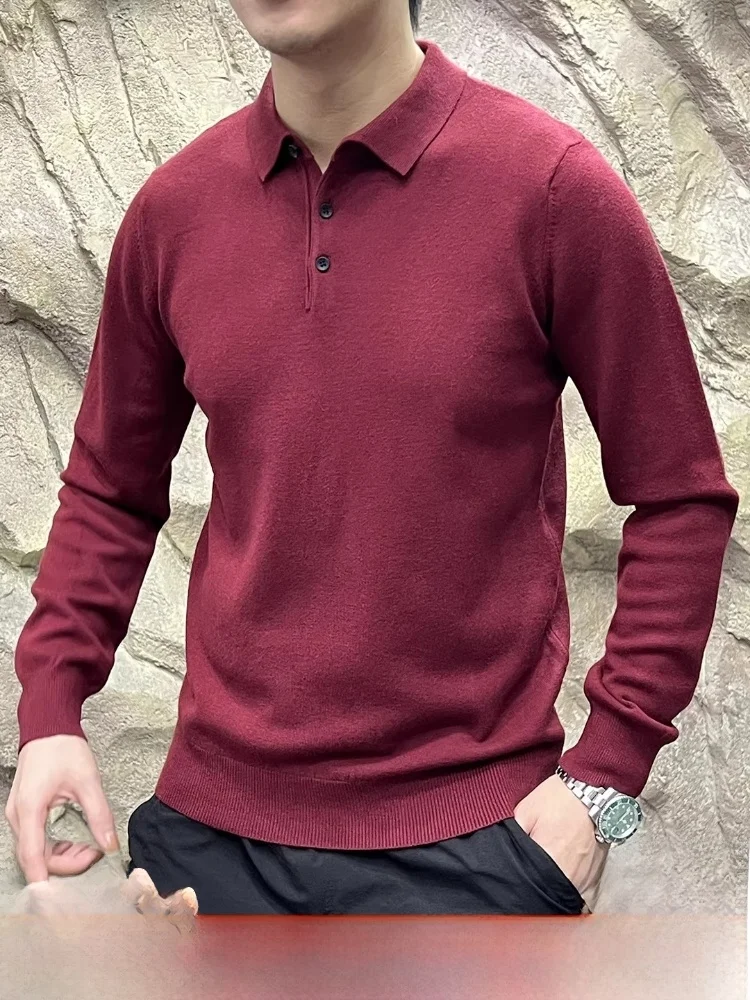 

Italian Sle Men's Knitted Wool Blend Sweater Casual Comfortable Fit Long Sve Ne Commute Friendly Autumn Winter Top