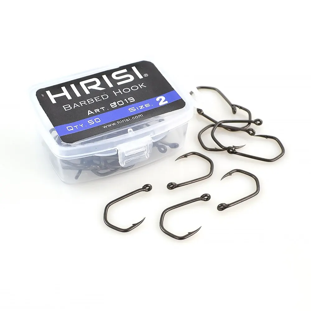 Carp Fishing Hooks Barbed PTFE Coating High Carbon Steel Eyed Fish Hooks Pack of 50 image 6
