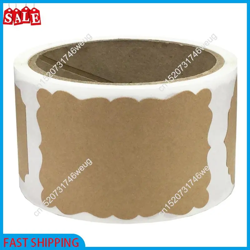 Flash Deal-100Pcs Kraft Label Stickers Roll DIY Blank Labels For Handmade Gifts, Baking, Jars