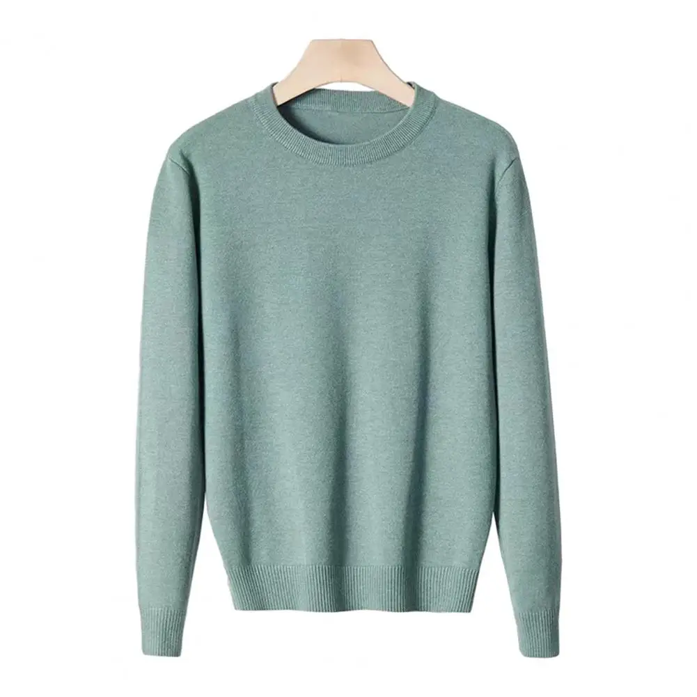 Pull Décontracté à Manches sulfet Col Rond pour Homme, Tricot avec Ourlet de Lit, Couleur Unie, Collection Automne Hiver